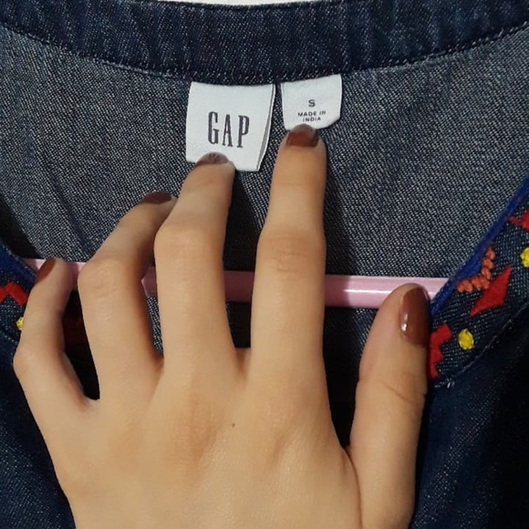 Gap Boho Embroidered Sleeveless Blouse Top Size S - Picture 5 of 7